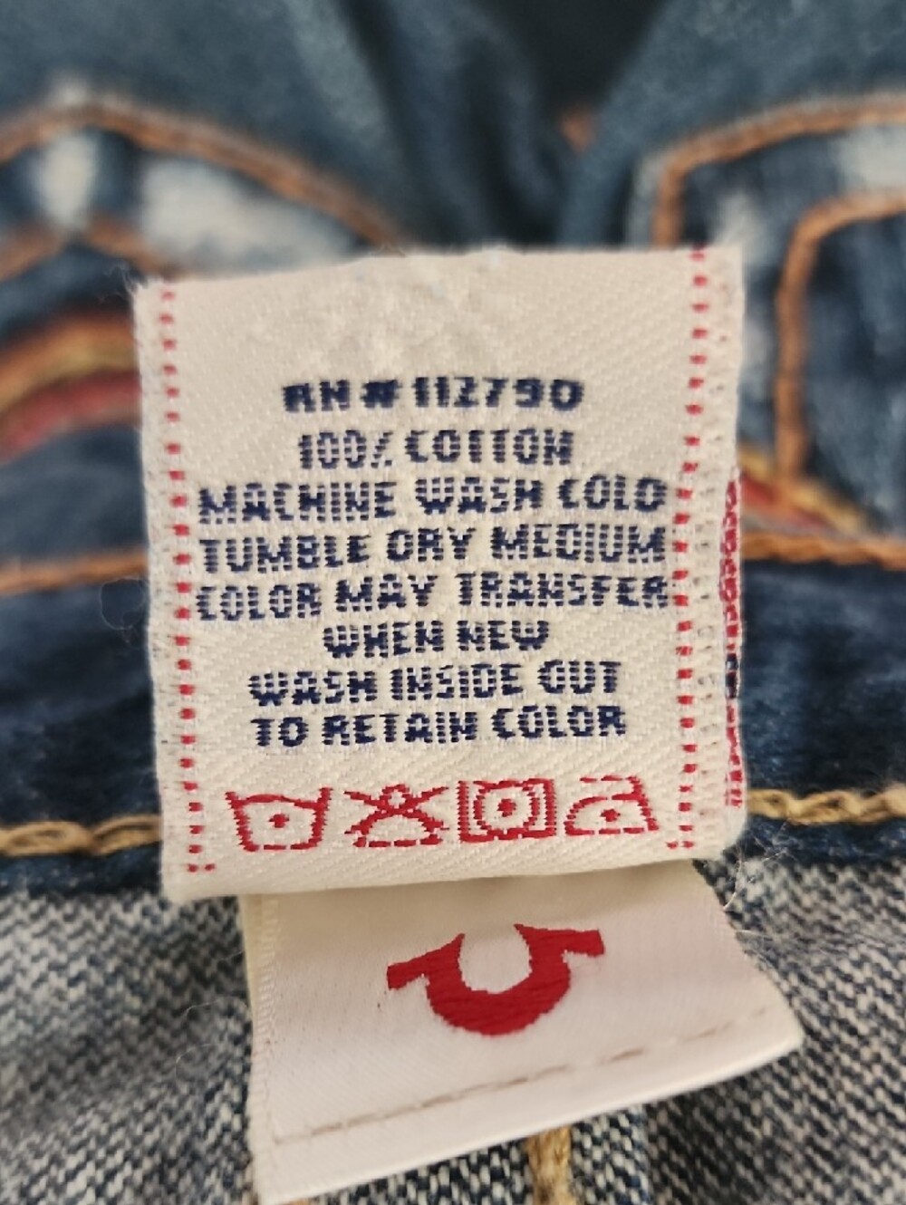 True Religion Indigo Blue Distressed Pocket Jeans - Picture 8 of 8